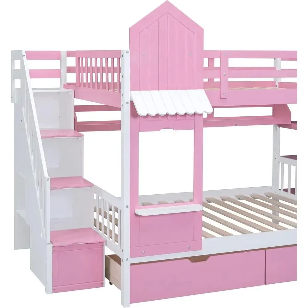 Dwupoziomowe łóżko dla dzieci  – Bunk Bed With Stairs And Slide recenzja i cena