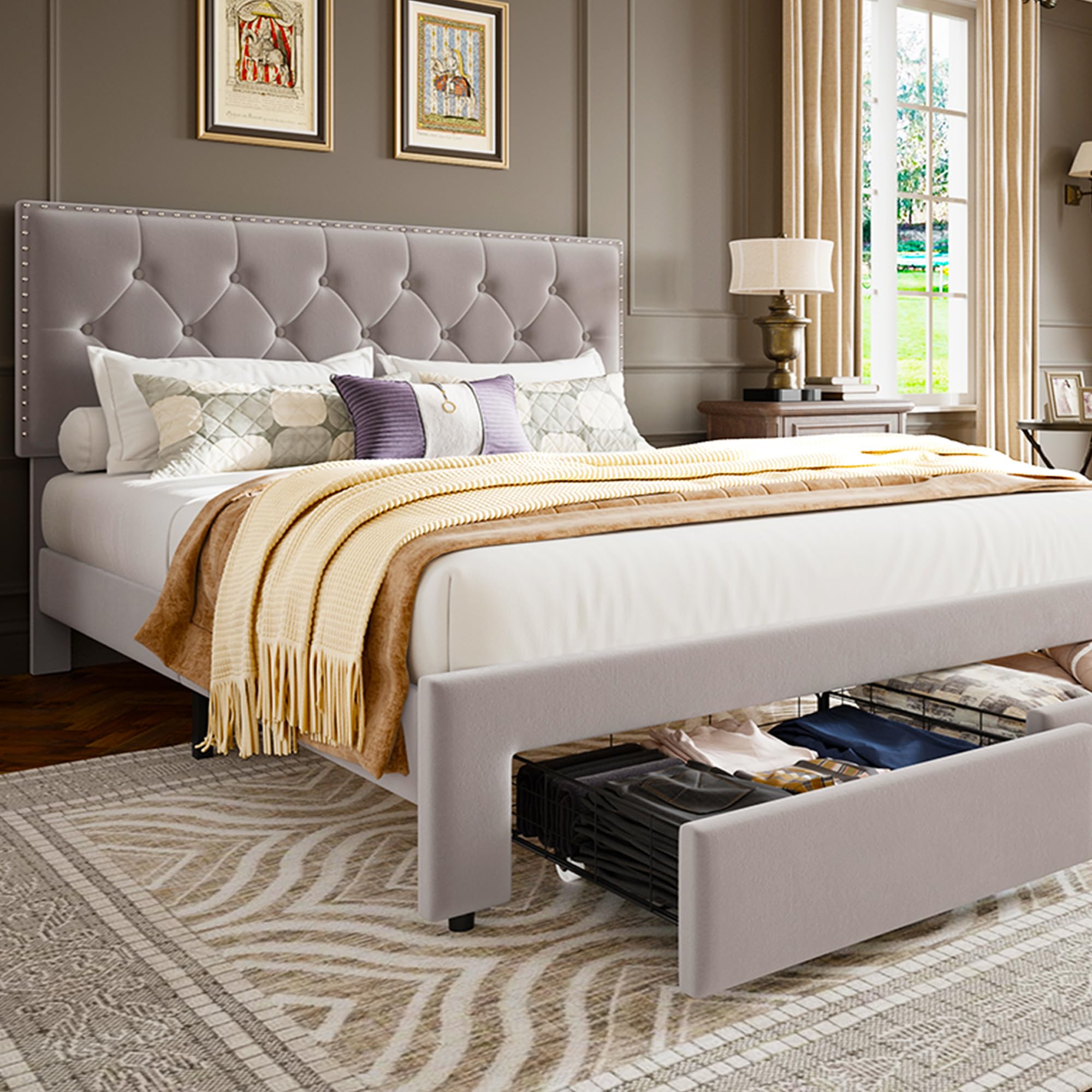 Rama do łóżka w rozmiarze king – King Size Bed Frame With Storage Drawers recenzja i cena