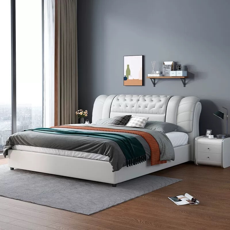 Zestaw mebli do sypialni, skór – King Size Bed Frame With Storage Drawers recenzja i cena
